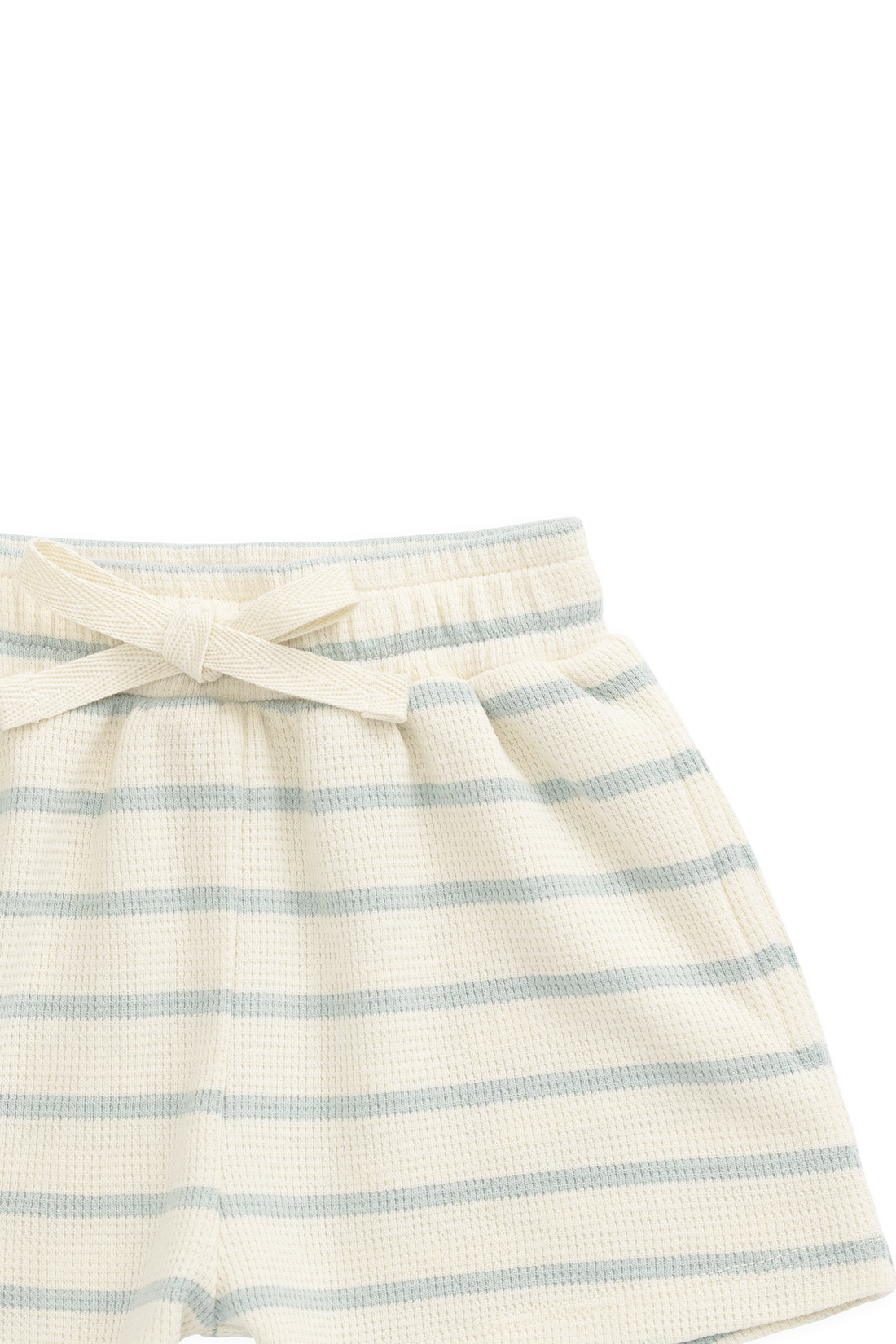 Organic Cotton Waffle Leith Short - James Stripe Reef/Cloud Childrens Shorts from Jamie Kay USA