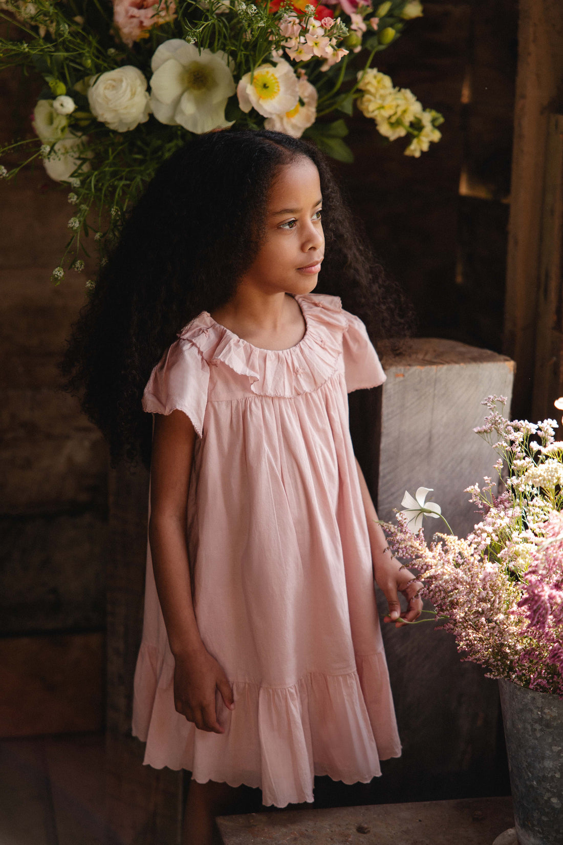 Organic Cotton Calianna Dress - Shell Pink Childrens Dress from Jamie Kay USA