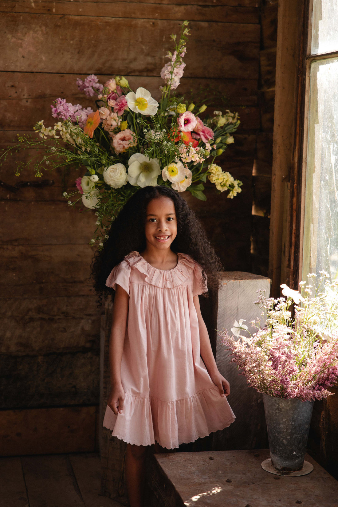 Organic Cotton Calianna Dress - Shell Pink Childrens Dress from Jamie Kay USA