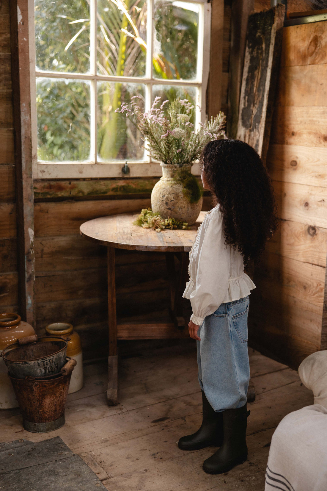 Organic Cotton Maylah Blouse - Vanilla Childrens Top from Jamie Kay USA