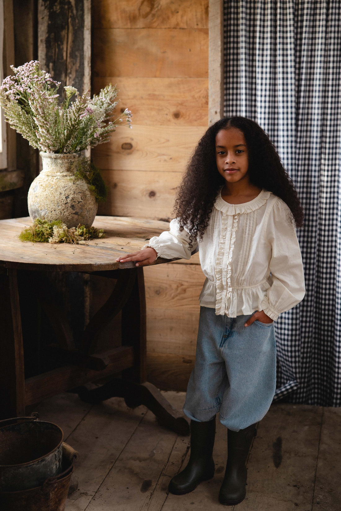Organic Cotton Maylah Blouse - Vanilla Childrens Top from Jamie Kay USA