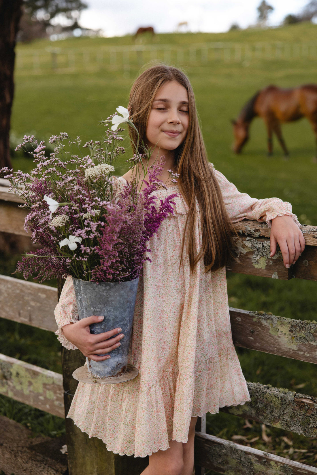 Organic Cotton Misty Dress - Flora Pink Childrens Dress from Jamie Kay USA
