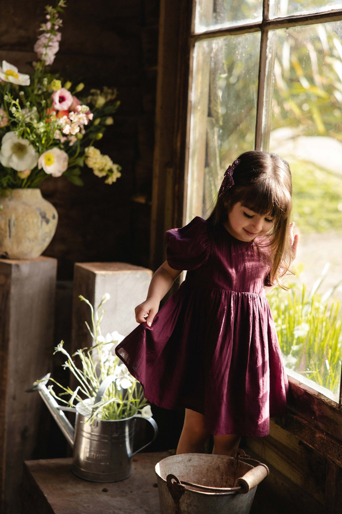 Organic Cotton Frannie Dress - Fig Childrens Dress from Jamie Kay USA