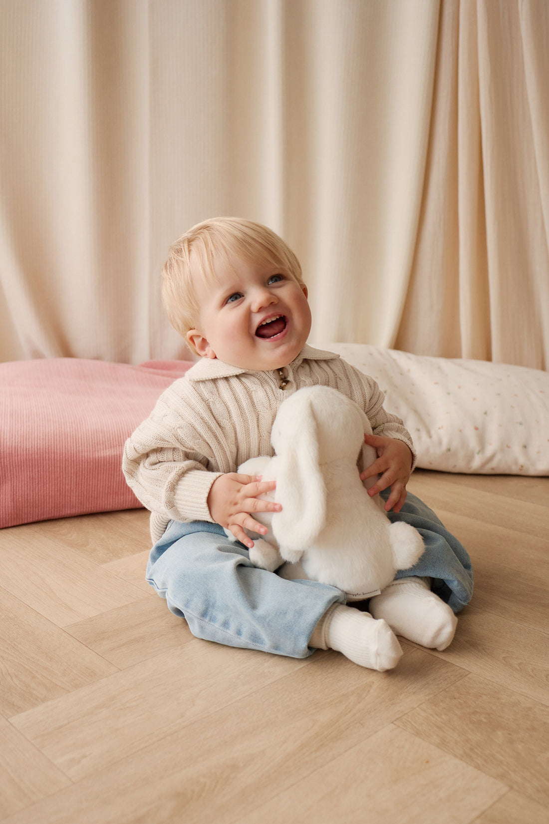 Wade Knitted Jumper - Cloud Childrens Hat from Jamie Kay USA