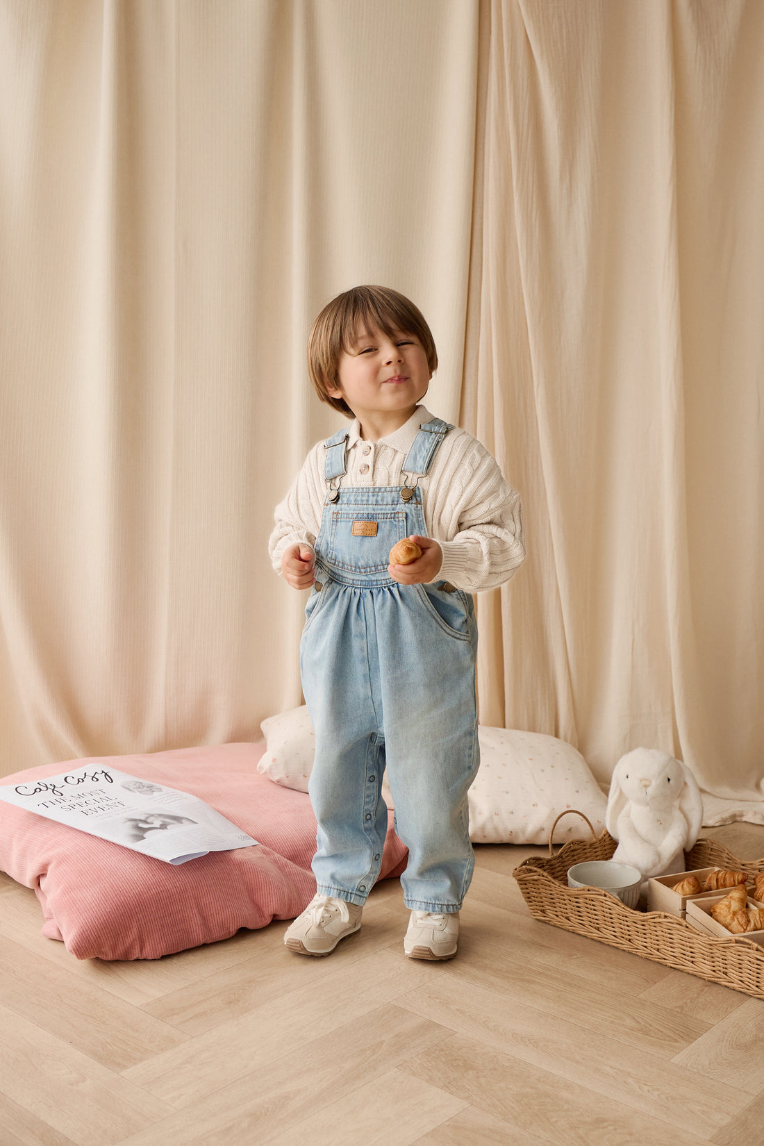 Wade Knitted Jumper - Cloud Childrens Hat from Jamie Kay USA