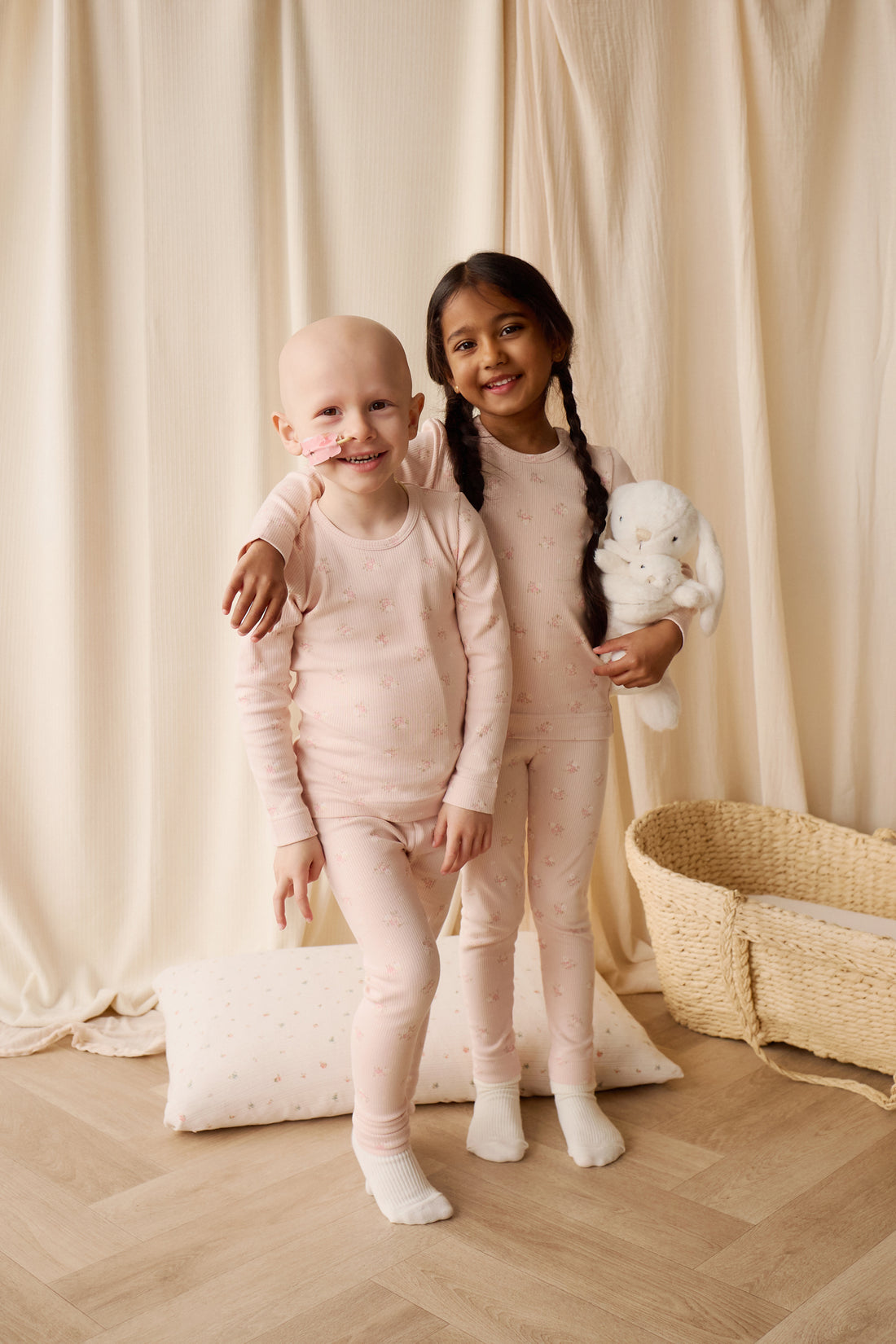 Organic Cotton Fine Rib Kayln Long Sleeve Pyjama Set - Simone Morganite Childrens Pyjama from Jamie Kay USA