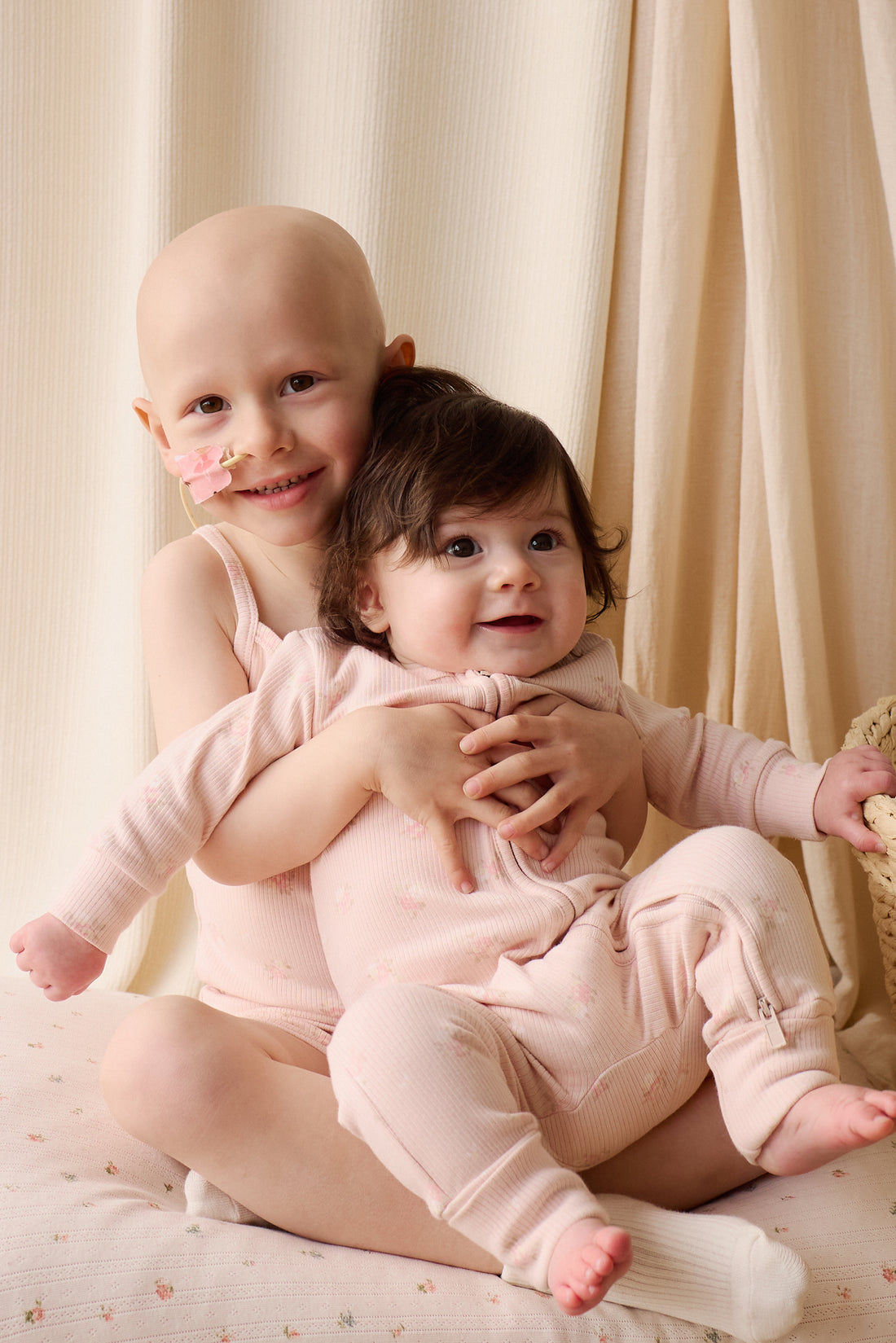 Organic Cotton Fine Rib Georgia Onepiece - Simone Morganite Childrens Pyjama from Jamie Kay USA