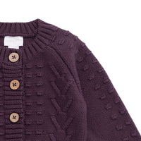 Cable Knit Cardigan - Blackberry Childrens Cardigan from Jamie Kay USA