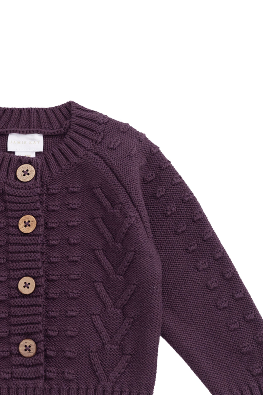 Cable Knit Cardigan - Blackberry Childrens Cardigan from Jamie Kay USA