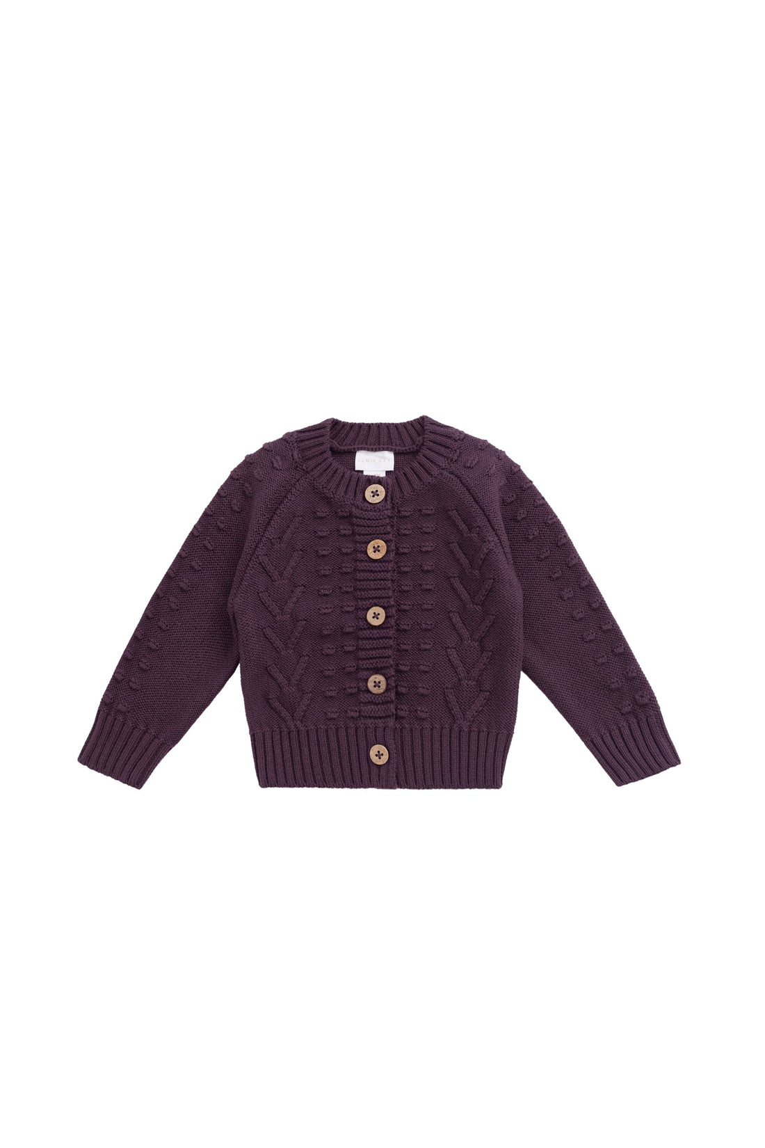 Cable Knit Cardigan - Blackberry Childrens Cardigan from Jamie Kay USA