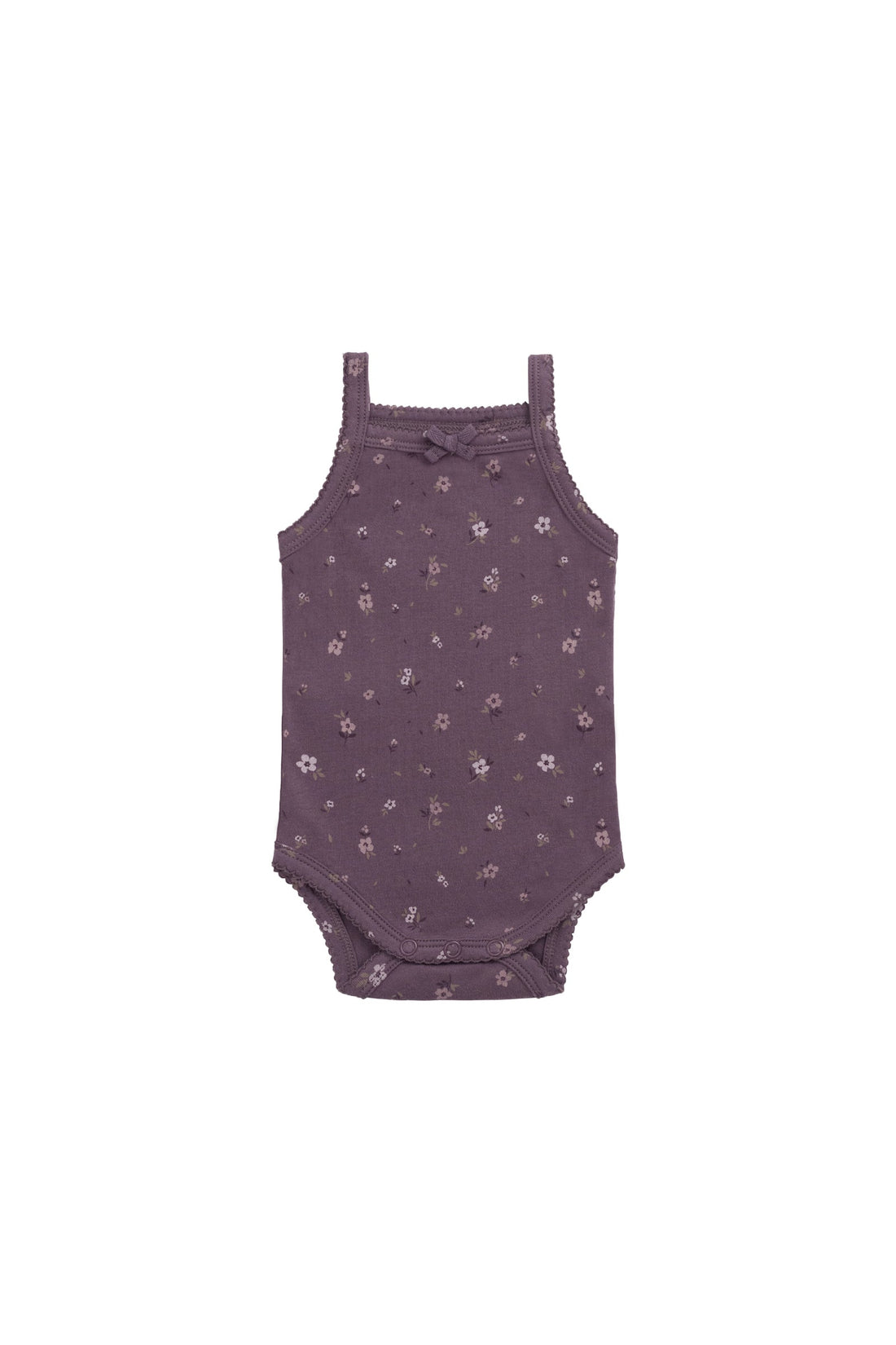 Organic Cotton Bridget Singlet Bodysuit - Goldie Huckleberry Large Childrens Bodysuit from Jamie Kay USA