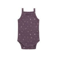 Organic Cotton Bridget Singlet Bodysuit - Goldie Huckleberry Large Childrens Bodysuit from Jamie Kay USA