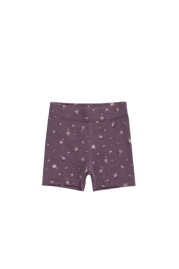 Organic Cotton Everyday Bike Short - Goldie Huckleberry Large Childrens Short from Jamie Kay USA