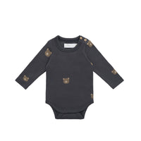 Organic Cotton Fernley Bodysuit - Bobbie Bears Black Oyster Childrens Bodysuit from Jamie Kay USA