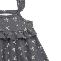 Organic Cotton Molly Dress - Lulu Bloom Lava Childrens Dress from Jamie Kay USA