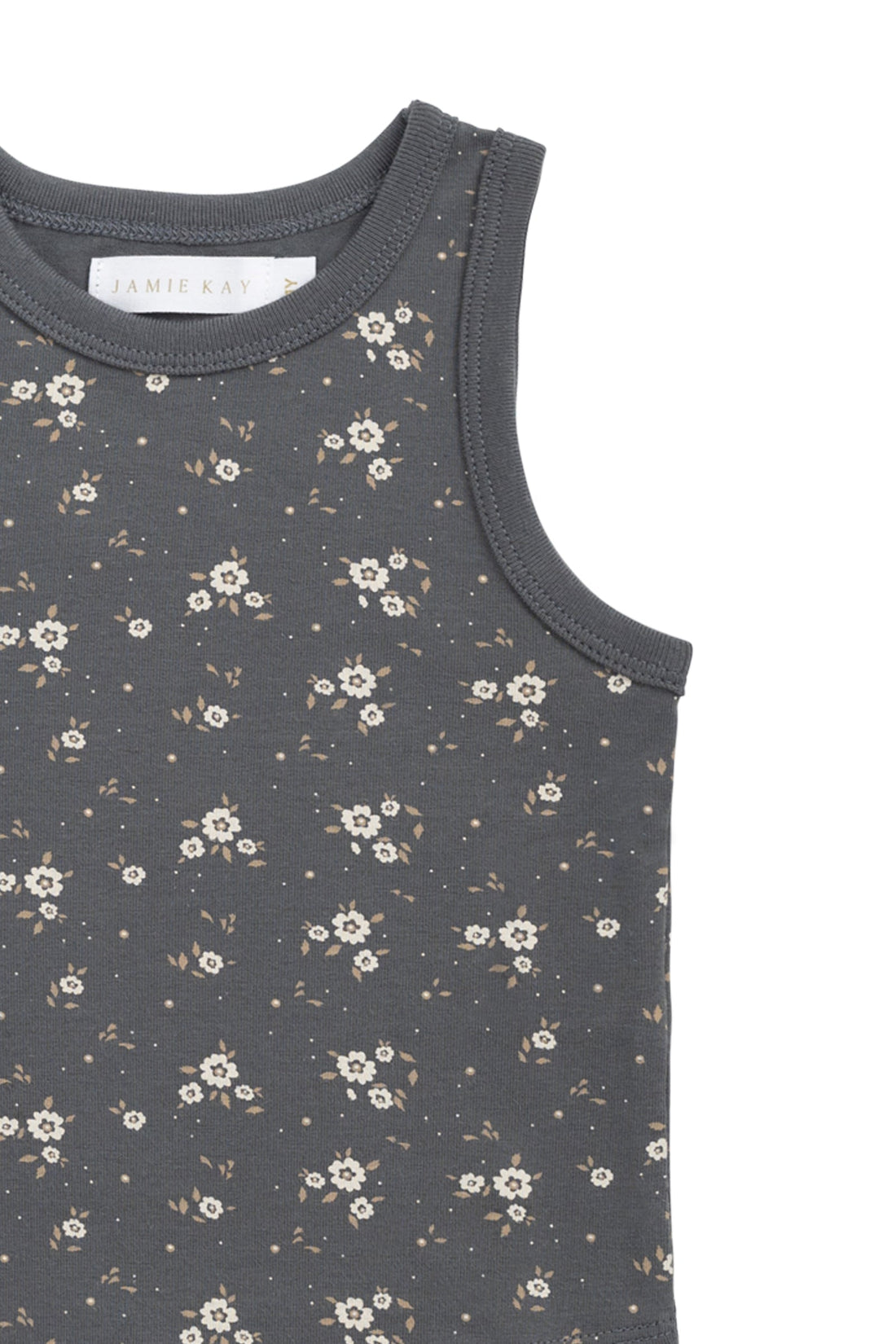 Organic Cotton Molly Singlet - Lulu Bloom Lava Childrens Top from Jamie Kay USA