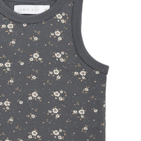 Organic Cotton Molly Singlet - Lulu Bloom Lava Childrens Top from Jamie Kay USA