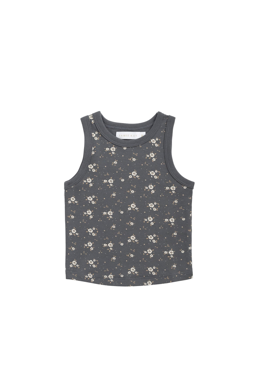 Organic Cotton Molly Singlet - Lulu Bloom Lava Childrens Top from Jamie Kay USA