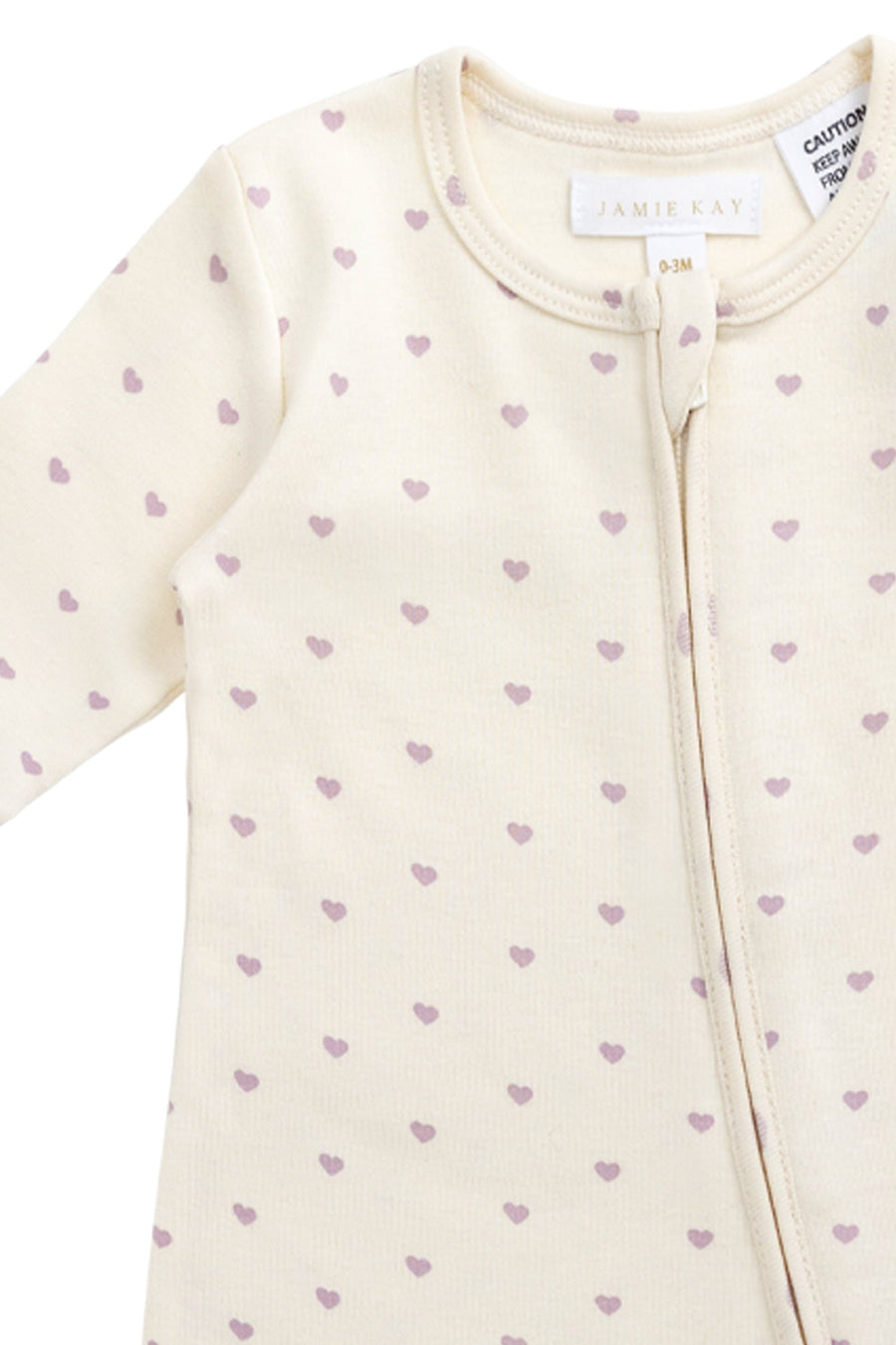 Organic Cotton Reese Zip Onepiece - Mon Amour Vintage Violet Childrens Pyjama from Jamie Kay USA