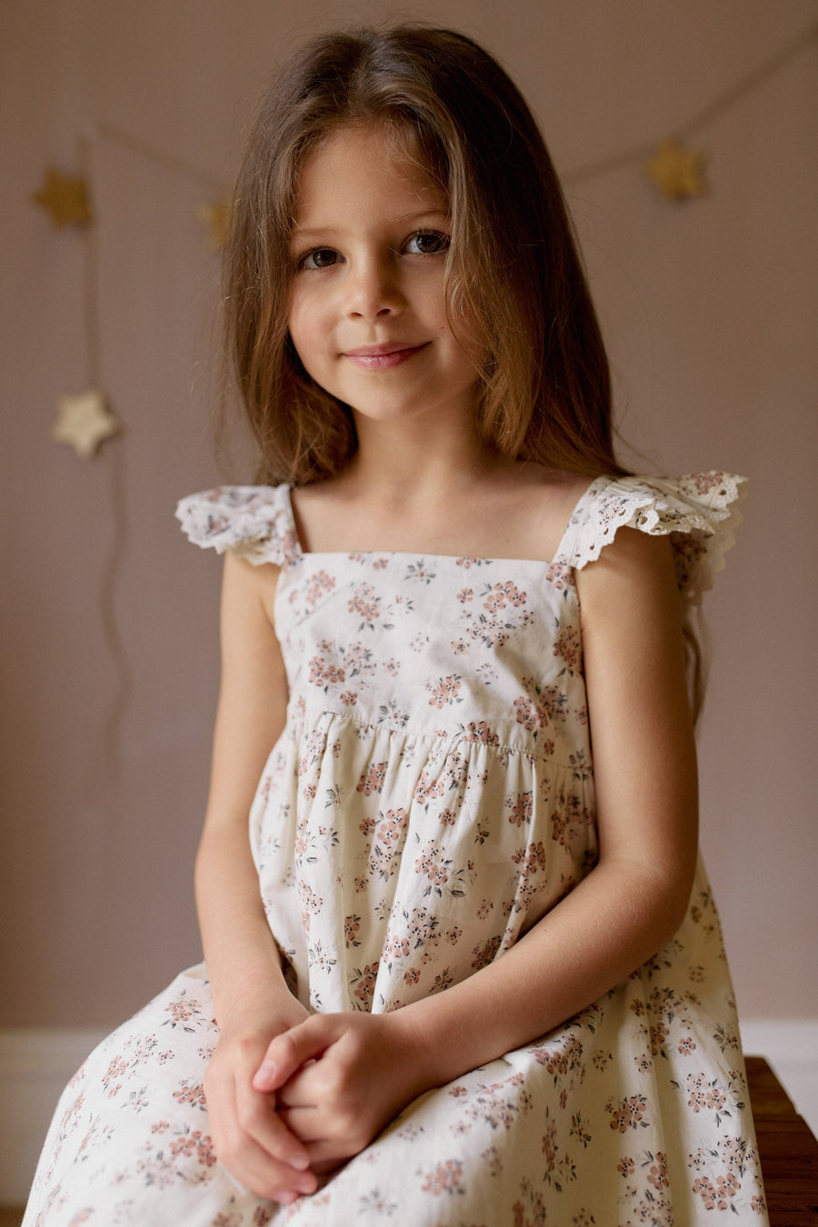 Organic Cotton Elodie Dress - Selena Blush Childrens Dress from Jamie Kay USA