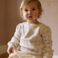 Cherry Love Jumper - Cherry Love Jacquard Egret Childrens Dress from Jamie Kay USA