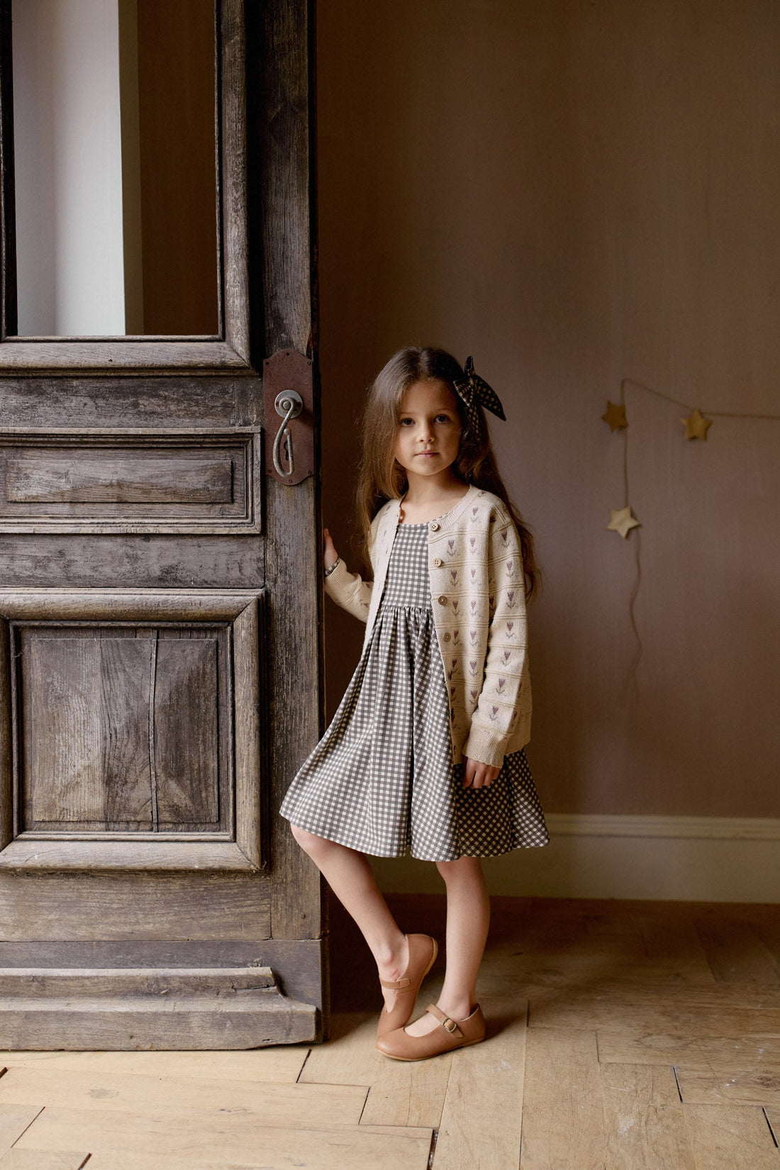 Organic Cotton Tallulah Dress - Mini Gingham Bistre Childrens Dress from Jamie Kay USA