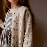 Penny Knitted Cardigan - Penny Flower Jacquard Childrens Cardigan from Jamie Kay USA