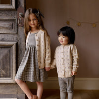 Penny Knitted Cardigan - Penny Flower Jacquard Childrens Cardigan from Jamie Kay USA