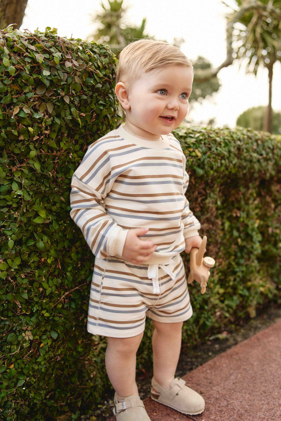 Organic Cotton Jalen Short - Hudson Stripe Tiger Childrens Short from Jamie Kay USA