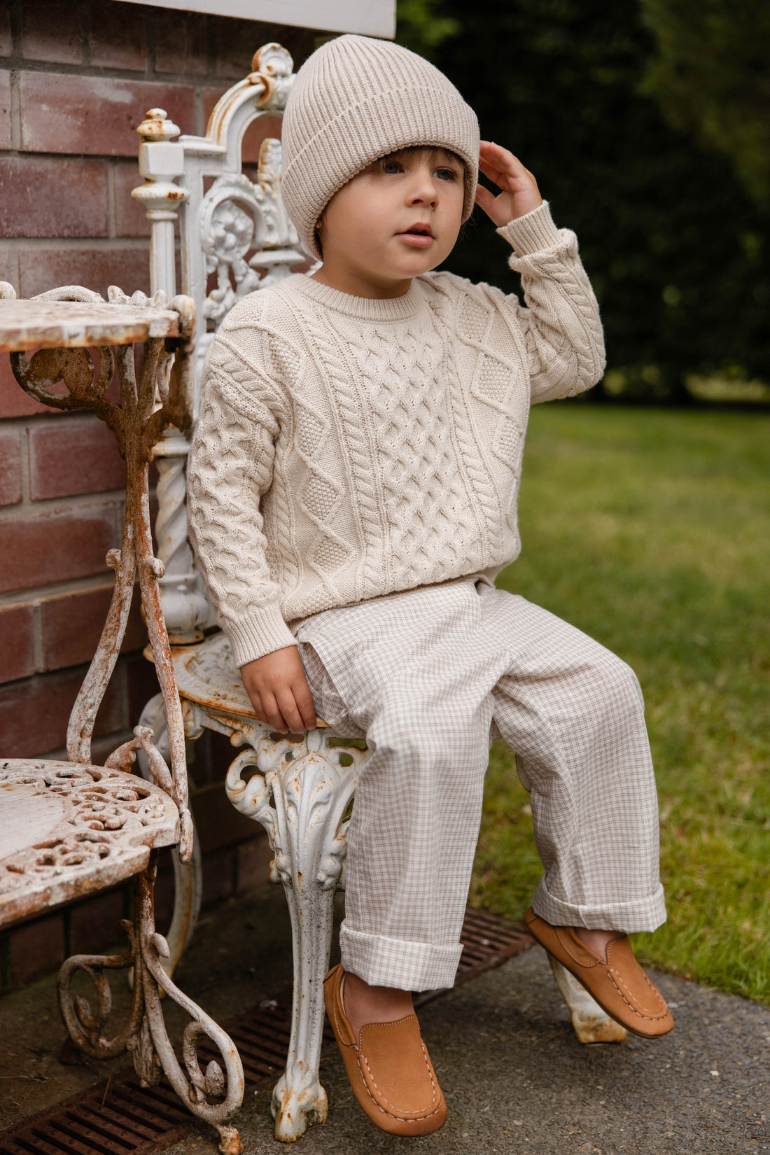 Sawyer Knit Jumper-Vanilla Childrens Jumper from Jamie Kay USA