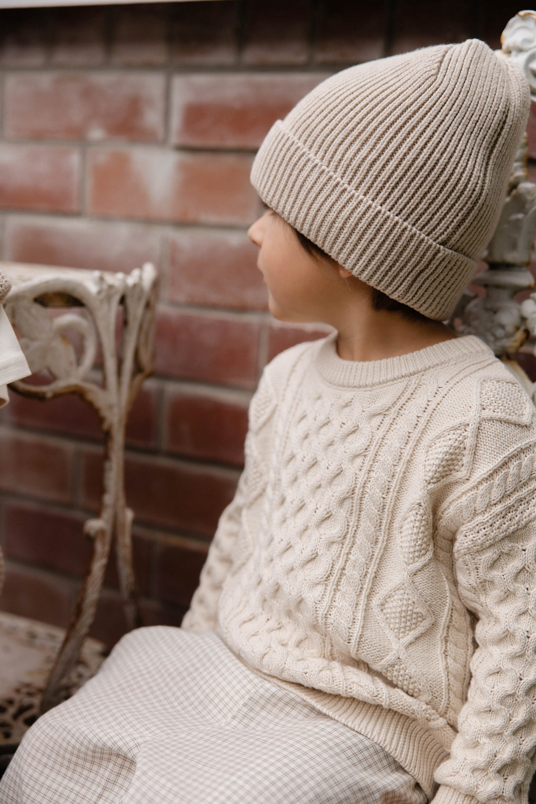 Sawyer Knit Jumper-Vanilla Childrens Jumper from Jamie Kay USA