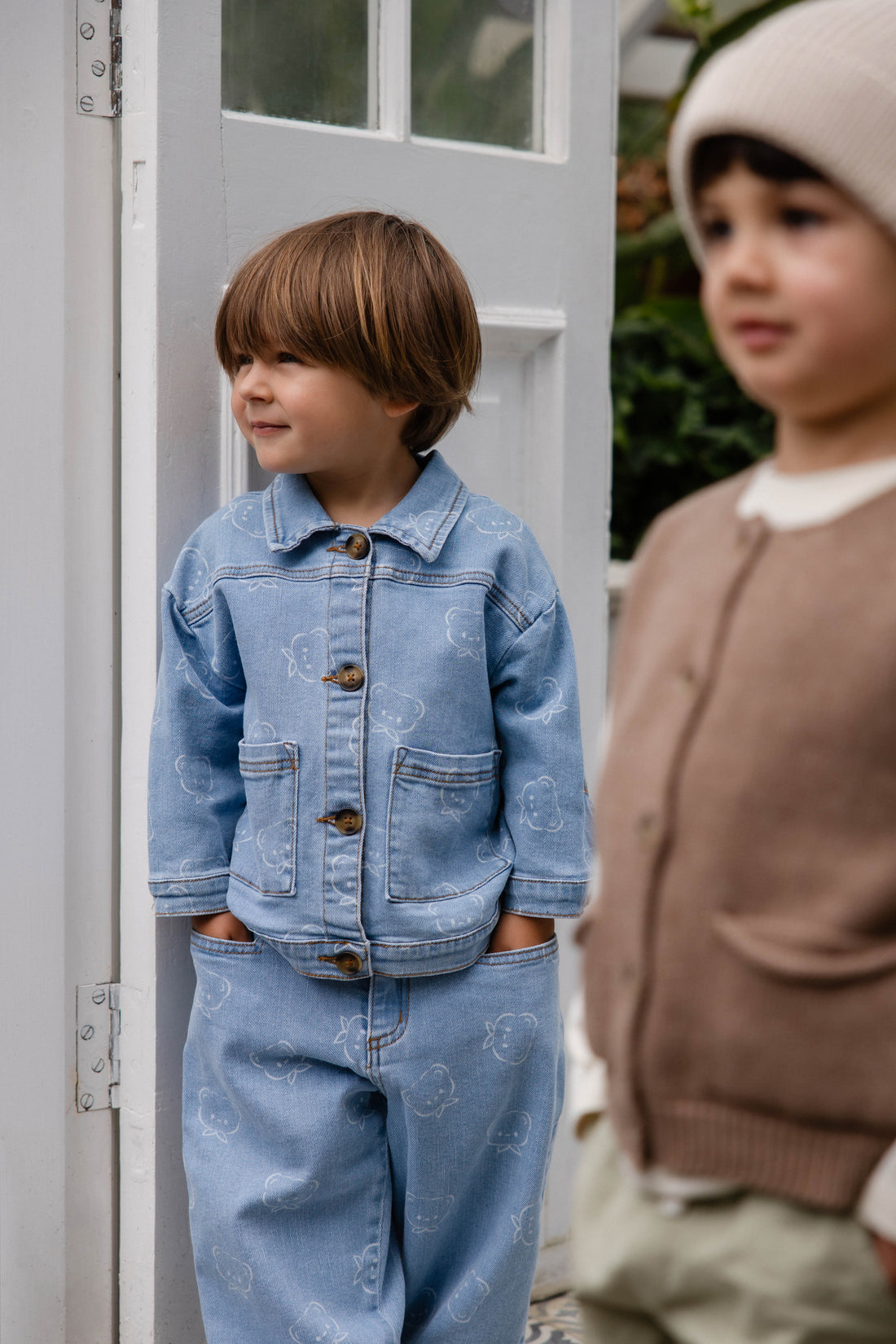 Abel Pant - Bowie Bear Denim Childrens Pant from Jamie Kay USA