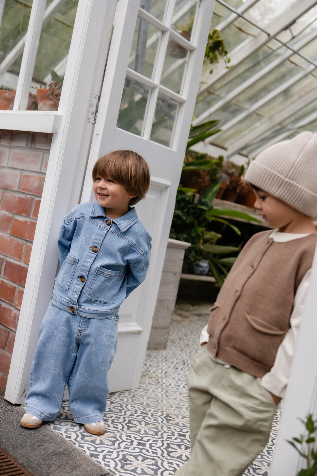 Abel Pant - Bowie Bear Denim Childrens Pant from Jamie Kay USA