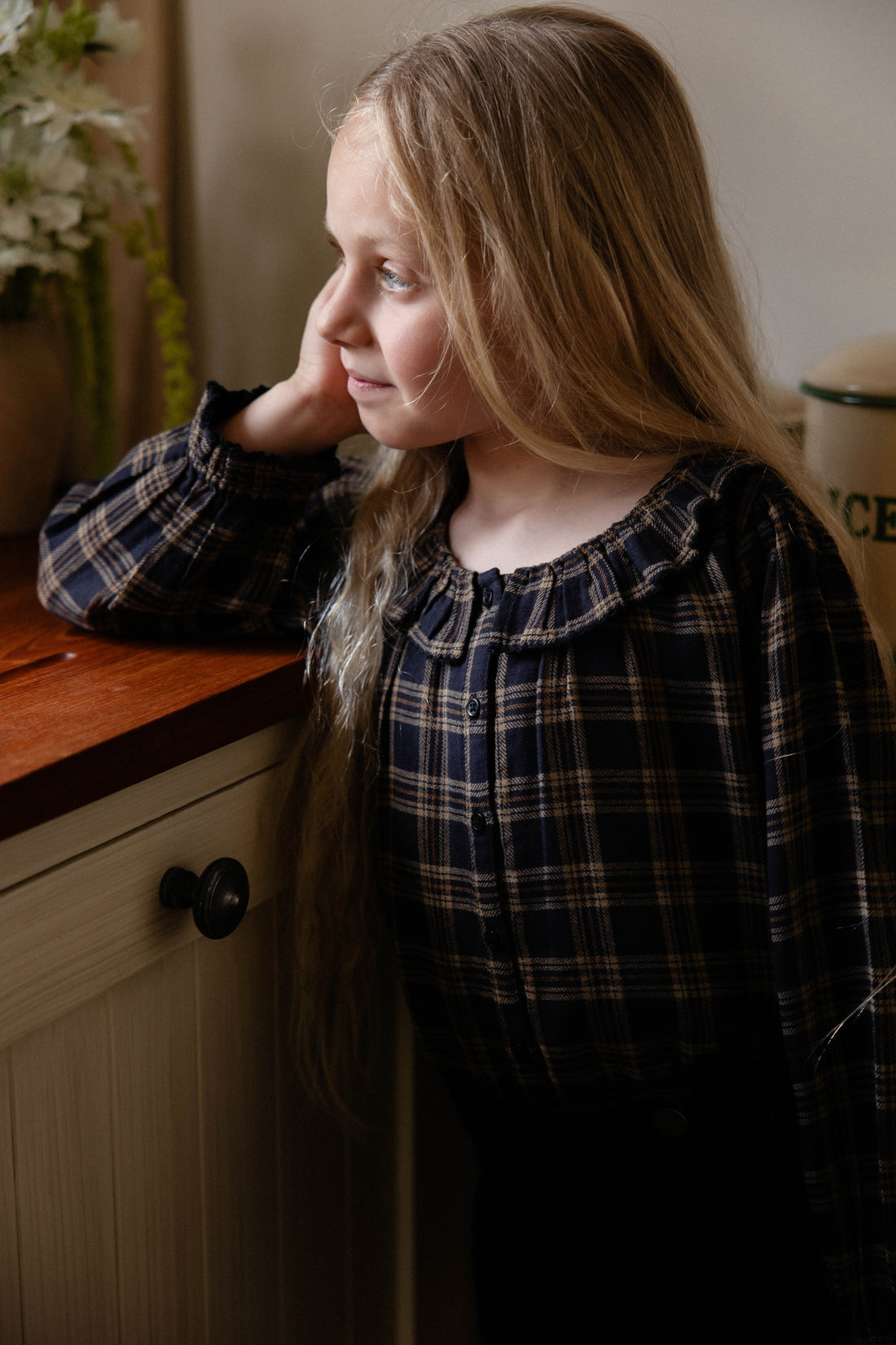 Organic Cotton Cecile Top - Woodland Check Childrens Top from Jamie Kay USA
