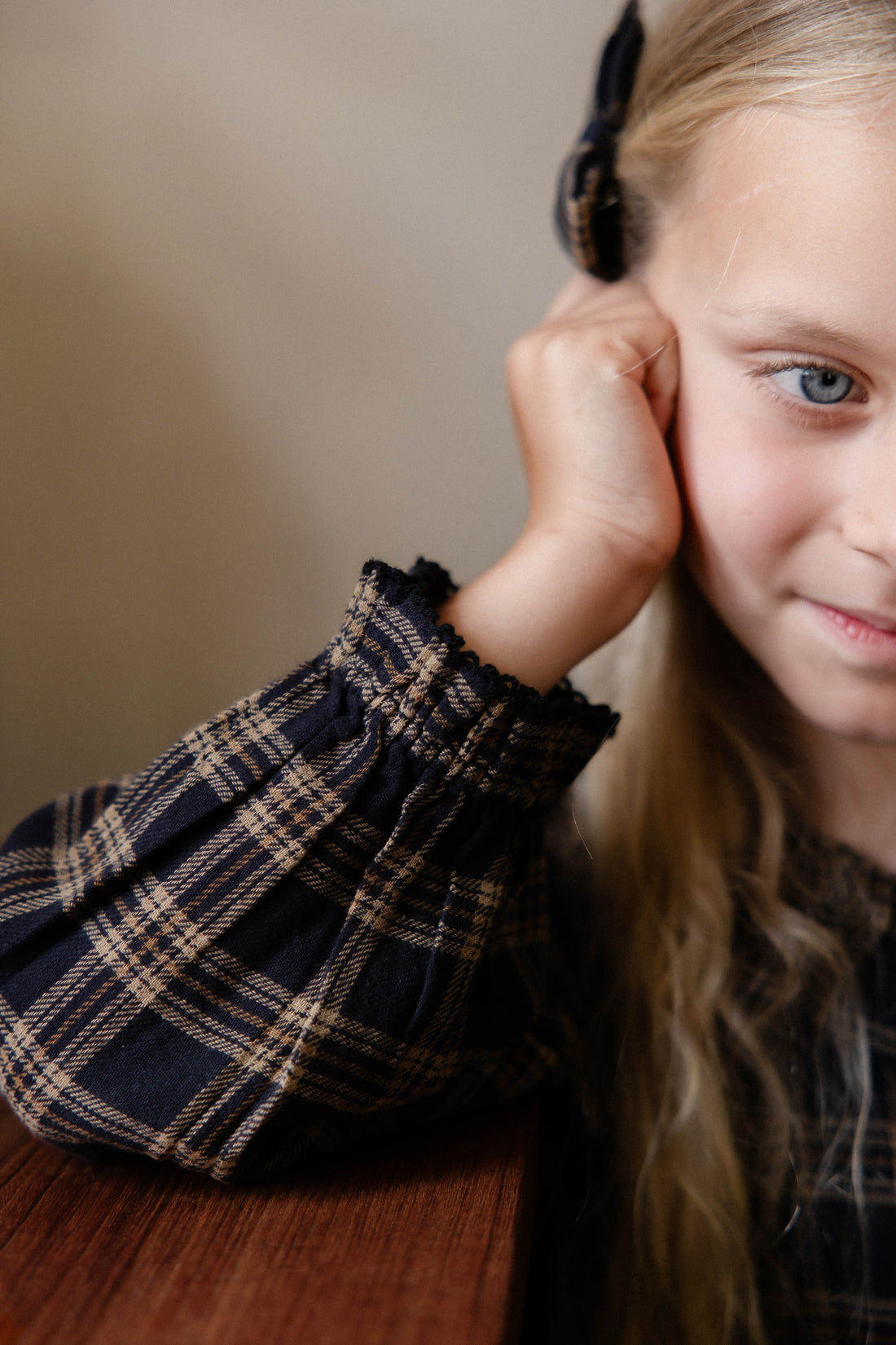 Organic Cotton Cecile Top - Woodland Check Childrens Top from Jamie Kay USA