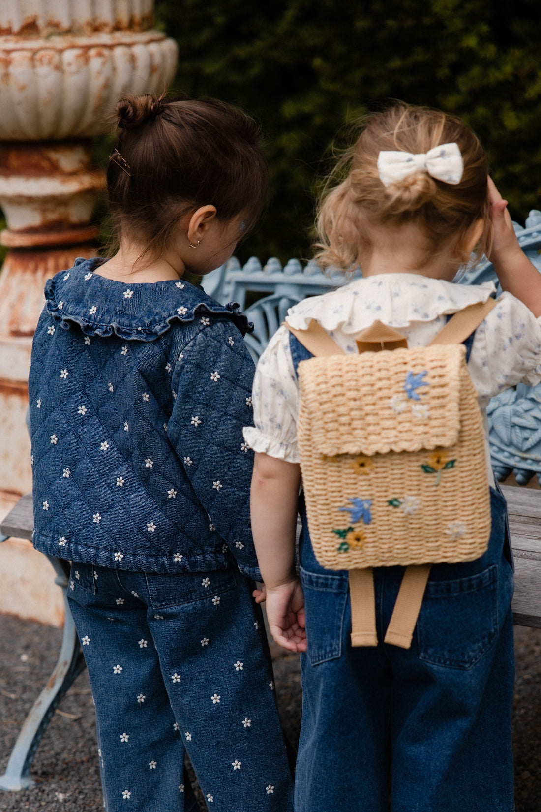 Amandine Jacket-Josie Floral Denim Childrens Jacket from Jamie Kay USA