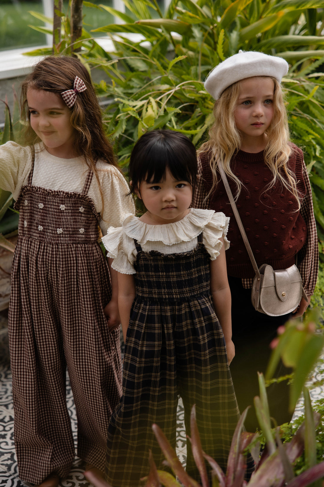 Organic Cotton Arabella Jumpsuit - Woodland Check Childrens Jumpsuit from Jamie Kay USA