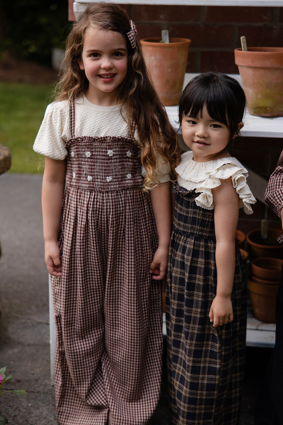 Organic Cotton Arabella Jumpsuit - Woodland Check Childrens Jumpsuit from Jamie Kay USA