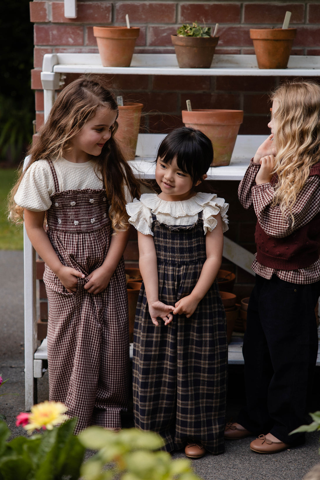 Organic Cotton Arabella Jumpsuit - Woodland Check Childrens Jumpsuit from Jamie Kay USA