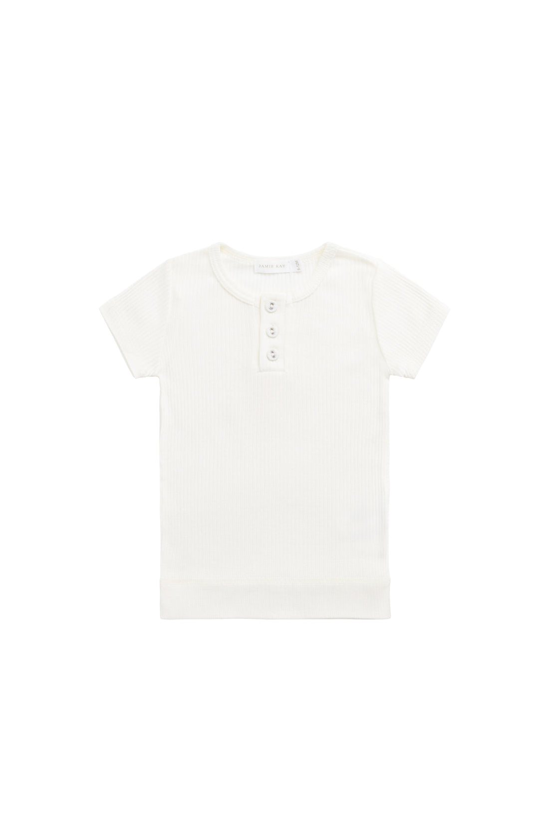 Organic Cotton Modal Henley Tee - Milk Childrens Top from Jamie Kay USA