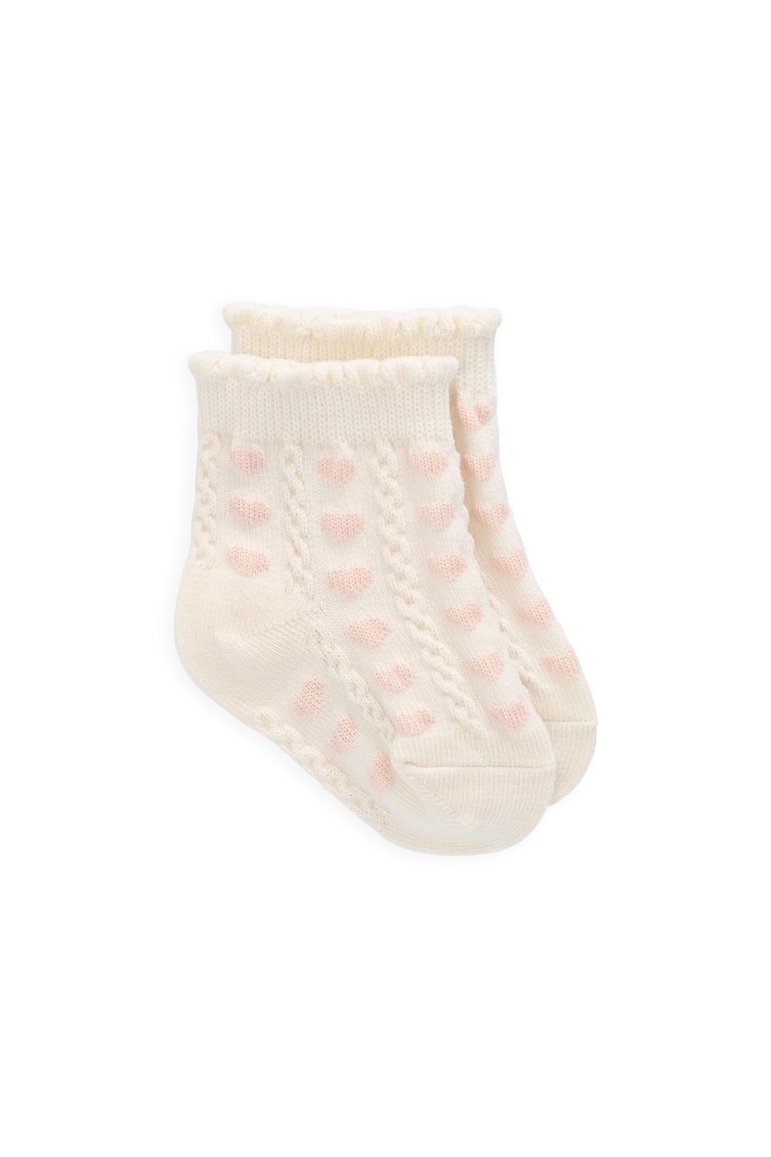 Annabelle Sock-Annabelle Heart Jacquard Childrens Sock from Jamie Kay USA