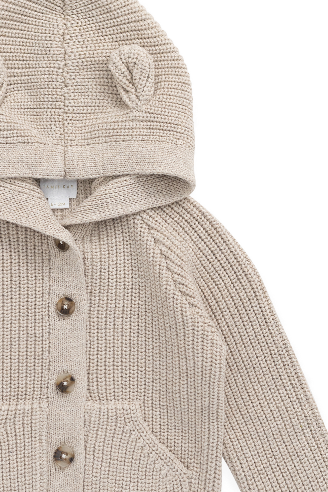 Bear Cardigan-Oat Childrens Cardigan from Jamie Kay USA
