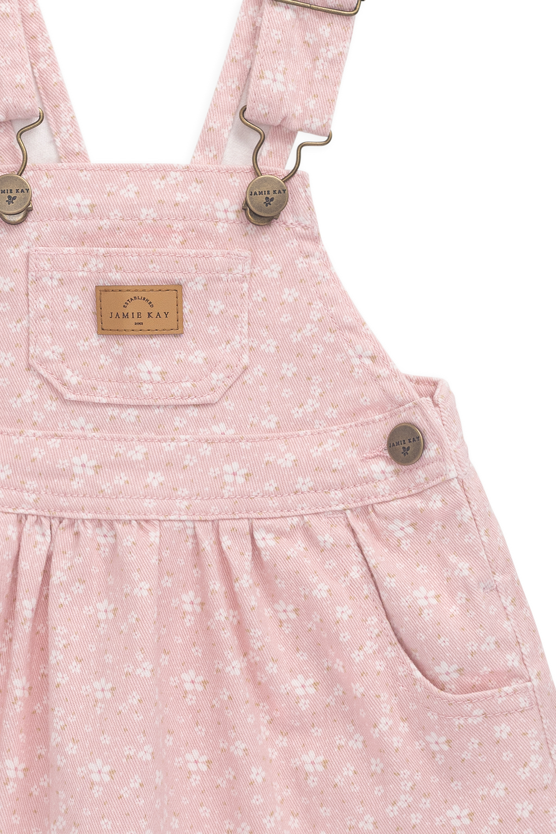 Norah Overall Dress-Paula Powder Childrens Dress from Jamie Kay USA