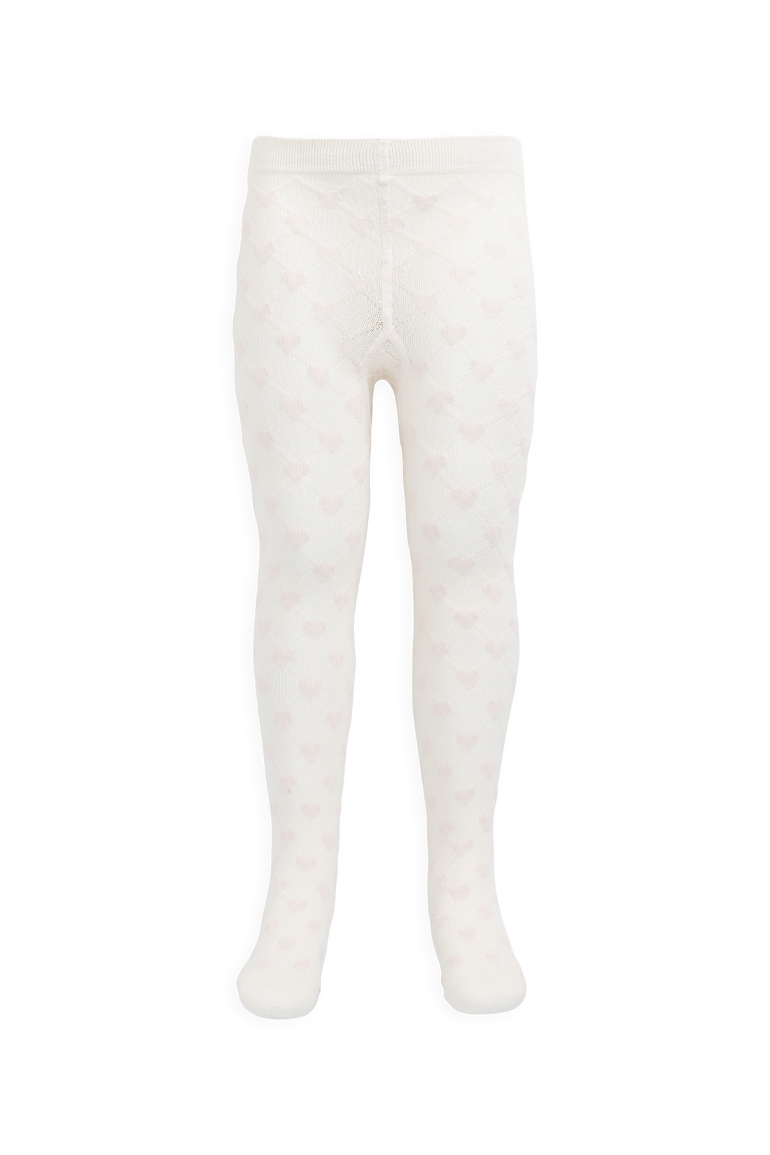Norah Tight-Norah Heart Jacquard Childrens Tights from Jamie Kay USA