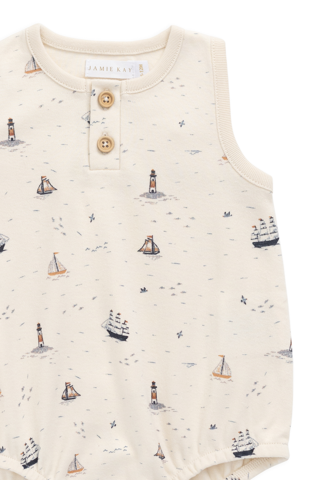 Organic Cotton Archie Playsuit-Sailing Day Childrens Playsuit from Jamie Kay USA