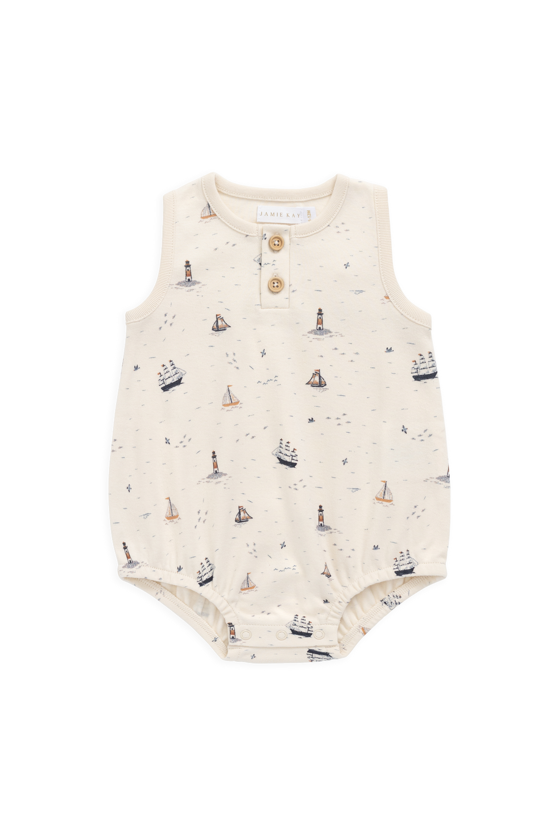 Organic Cotton Archie Playsuit-Sailing Day Childrens Playsuit from Jamie Kay USA