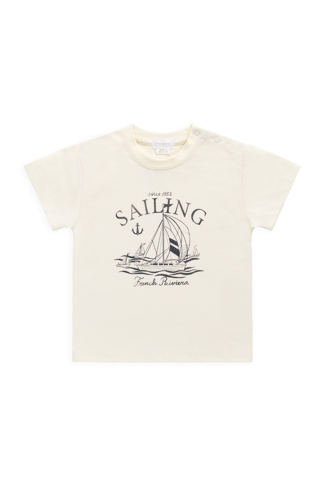 Organic Cotton Bjorn Tee-French Riviera Eclipse Childrens Top from Jamie Kay USA