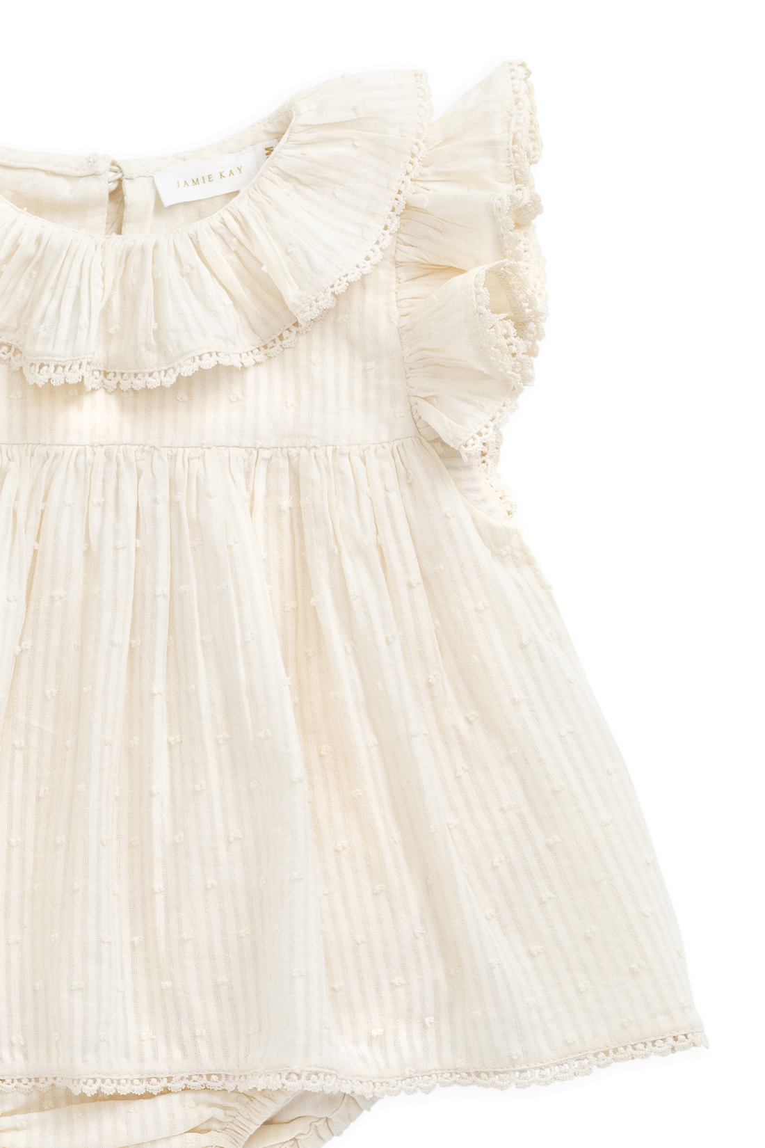 Organic Cotton Frannie Playsuit-Parchment Childrens Playsuit from Jamie Kay USA