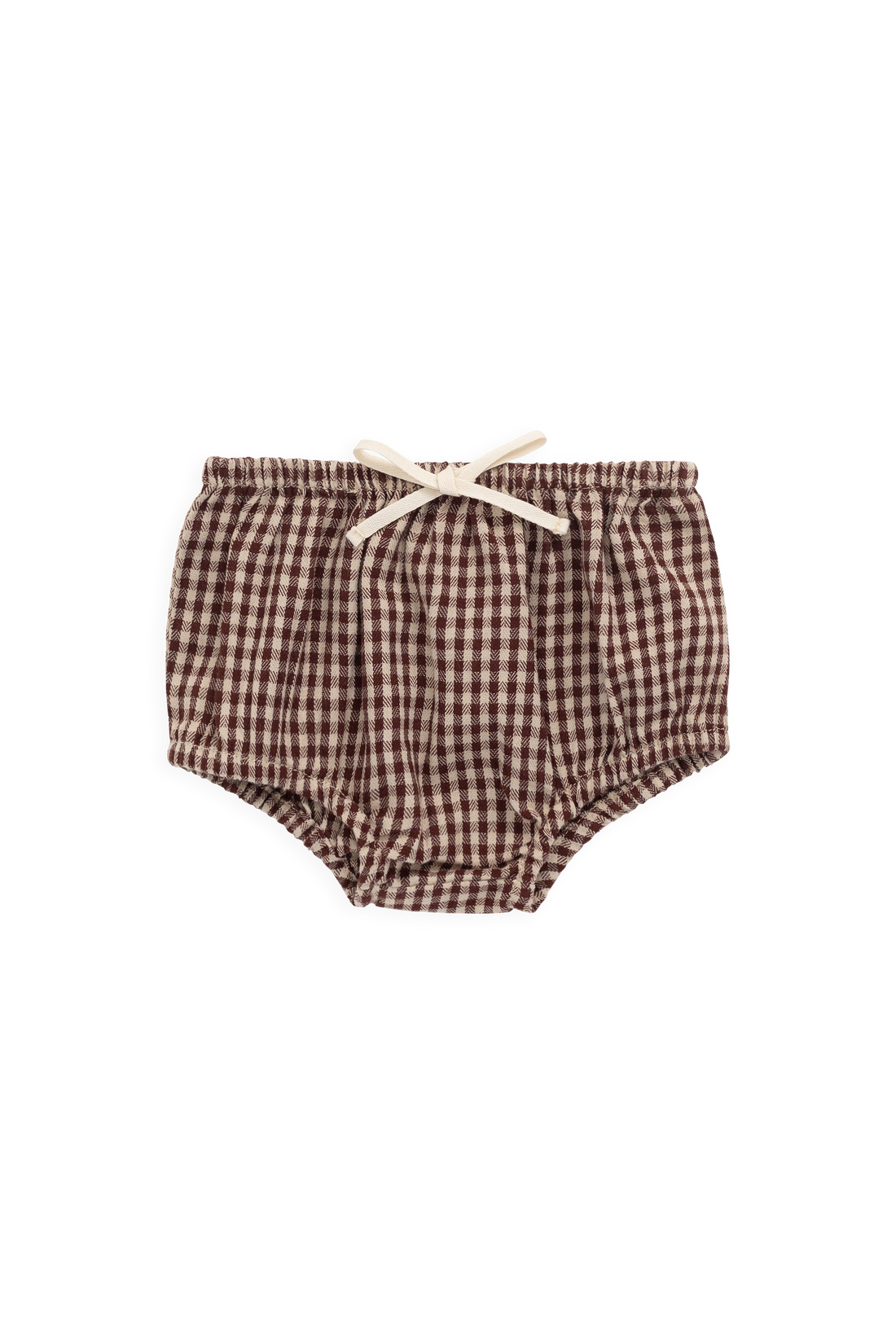 Organic Cotton Gabriel Bloomer-Cinnamon Gingham Childrens Shorts from Jamie Kay USA