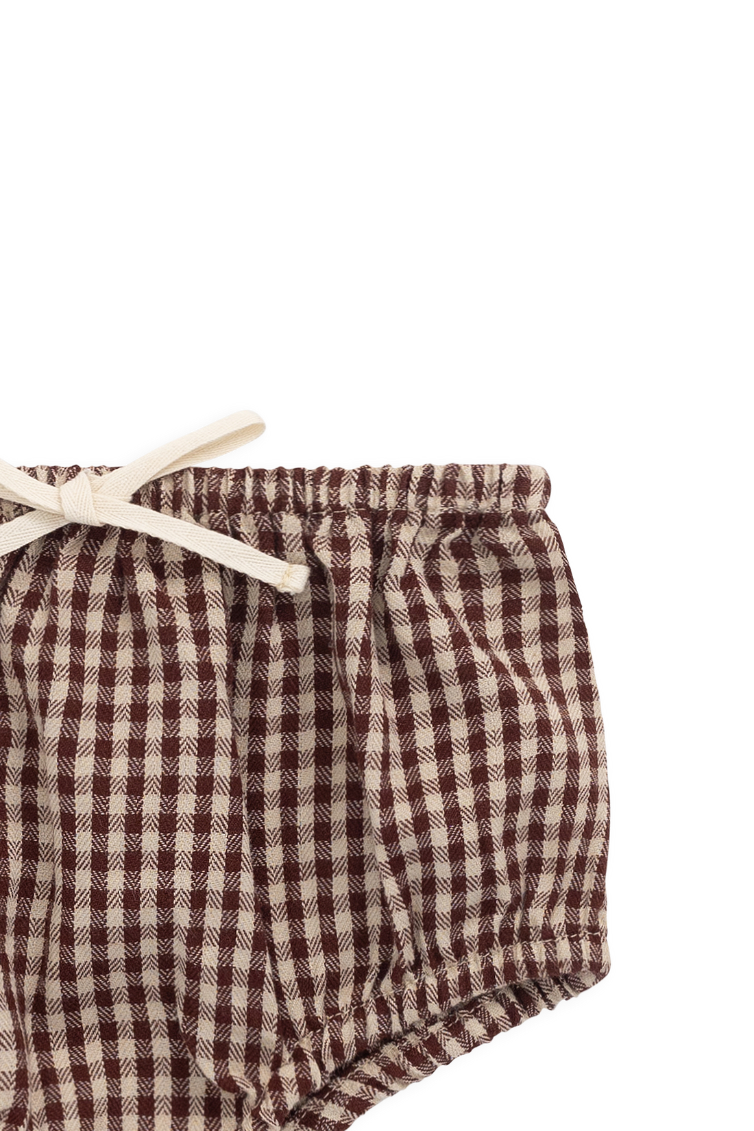 Organic Cotton Gabriel Bloomer-Cinnamon Gingham Childrens Shorts from Jamie Kay USA